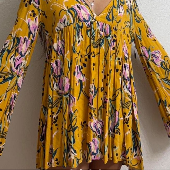 Free People Mustard Floral Dress - Picture 3 of 8